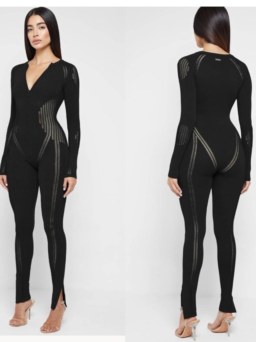 ❤️… Maniere de Voir Black Contour Knit Jumpsuit XS